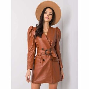 Light brown faux leather dress kép
