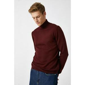 Koton Men's Claret Red Turtleneck Long Sleeve Slim Fit Knitwear Sweater kép