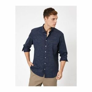 Koton Men's Navy Blue Patterned Shirt kép