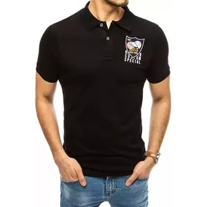 Póló ing hímzéssel fekete Dstreet PX0389 kép