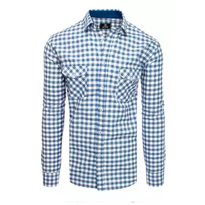 Férfi kék-fehér kockás ing kép