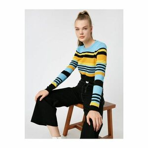 Koton Crew Neck Striped Knitwear Sweater kép