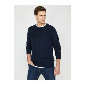 Koton Men's Navy Blue Patterned Knitwear Sweater kép