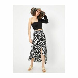 Koton Women's Black Zebra Patterned Skirt kép