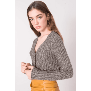 Khaki short striped BSL sweater kép