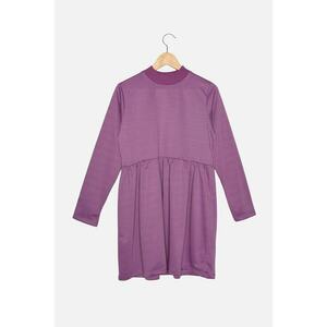 Trendyol Purple Petite Stand Up Knitted Dress kép