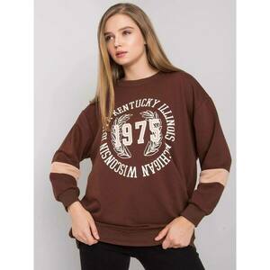 Dark brown oversized cotton sweatshirt with a print kép
