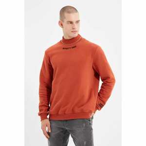 Trendyol Tile Men Regular Fit Turtleneck Long Sleeve Embroidered Sweatshirt kép