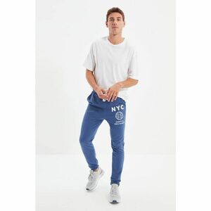 Trendyol Indigo Men's Regular Fit Rubber Leg Printed Sweatpants kép