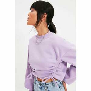 Trendyol lila fodros részletes crop kötött pulóver kép