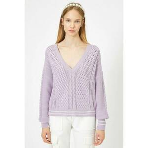 Koton Women's Purple Knitted Sweater kép