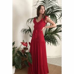 Trendyol Red BeltRuff részletes estélyi ruha & Ballagási ruha kép