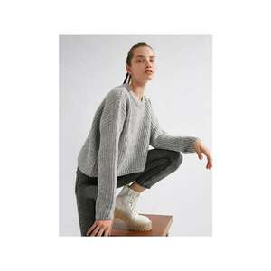 Koton Crew Neck Long Sleeve Oversize Crop Knitwear Sweater kép