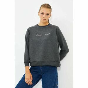 Trendyol Low Back Embroidery Oversize Knitted - Slim Sweatshirt kép