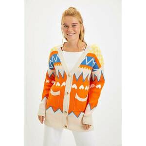 Trendyol Orange Jacquard Knitwear Cardigan kép
