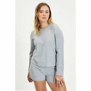 Trendyol Gray Lace Detailed Camisole Knitted Pajamas Set kép