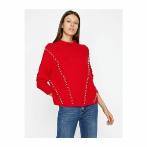 Koton Women's Red Long Sleeve High Collar Sweater kép