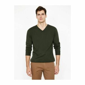 Koton Men's Green V-Neck Knitwear Sweater kép