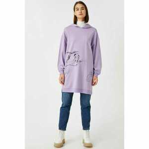 Koton Women's Purple Cotton Warner Bros. Licensed Hooded Sweatshirt kép