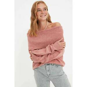 Trendyol Dried Rose Carmen Collar Knitwear Sweater kép