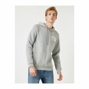 Koton Men's Gray Hoodie Printed Long Sleeve Sweatshirt kép