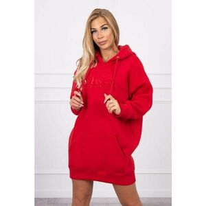 Insulated sweatshirt with embroidered inscription oversize red kép