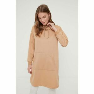 Trendyol Camel Collar Lace-Up and Pocket Detailed Knitted Sweatshirt kép