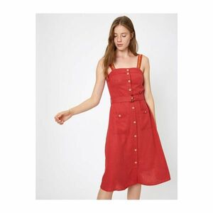 Koton női piros öv részletező ruha kép