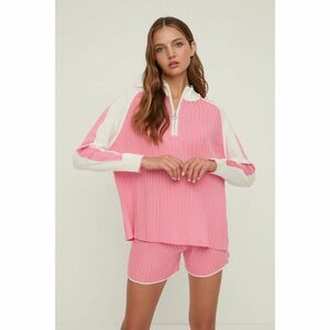 Trendyol Pink Zipper Detailed Knitwear Bottom-Top Set kép