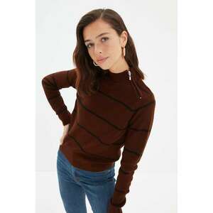 Trendyol Brown Zipper Detailed Sweater kép