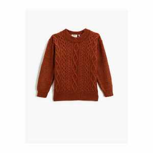Koton Knit Patterned Knitwear Sweater Long Sleeve Metallic Drawstring kép