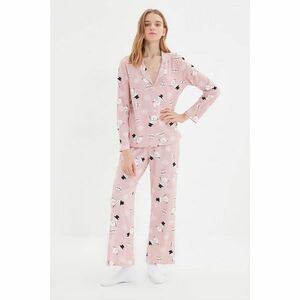 Trendyol Pink Christmas Themed Knitted Pajamas Set kép
