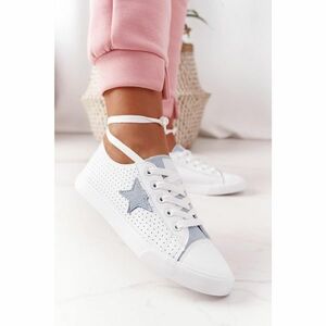 Női bőr cipők egy star BIG STAR DD274692 fehér-kék kép