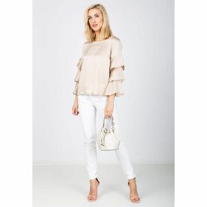 Women's blouse with ruffles on the sleeves - gold, kép