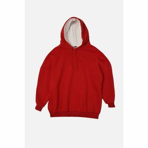 Trendyol Red Color Block Oversize Raised Sports Sweatshirt kép
