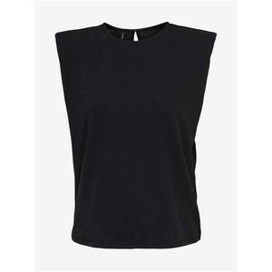 Women's Black Sleeveless T-Shirt ONLY Queeny - Women kép