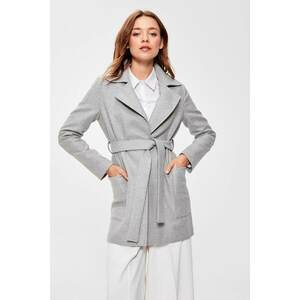 Trendyol Gray Belted Wool Cachet Coat kép