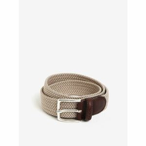 Brown-Beige Men's Belt with Leather Details GANT Elastic - Men kép