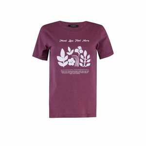Trendyol Purple Recycle Printed Basic Knitted T-Shirt kép