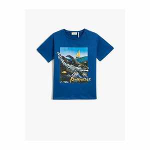 Koton Whale Sequins Palette Embroidered Short Sleeve Crew Neck T-Shirt Cotton kép