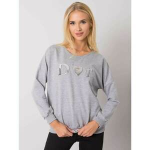 Gray melange women's hooded sweatshirt kép