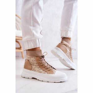 Fashionable Sneakers High Sock Beige Collin kép