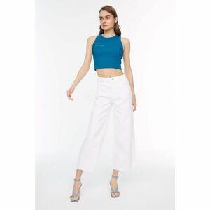 Trendyol White High Waist Culotte Jeans kép