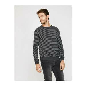 Koton Men's Gray Striped Sweater kép