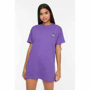 Trendyol Purple Embroidered Basic Knitted Dress kép
