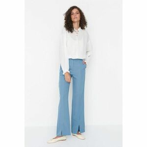 Trendyol Blue High Waist Slit Detailed Pocket Woven Trousers kép
