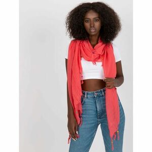 Coral spring scarf with fringes kép