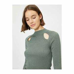 Koton Women's Green High Collar Sweater kép
