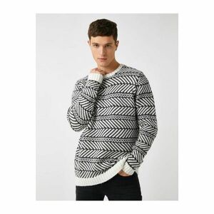 Koton Crew Neck Patterned Long Sleeve Knitwear Sweater kép