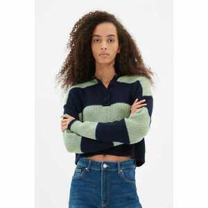 Trendyol Navy Blue Collar Knitwear Sweater kép